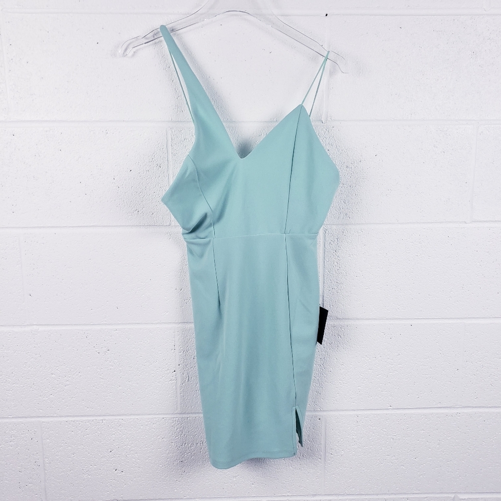 Lulus Poised‎ to Party One-Shoulder Bodycon Mini Dress Mint Women's Size XS - Picture 2 of 12